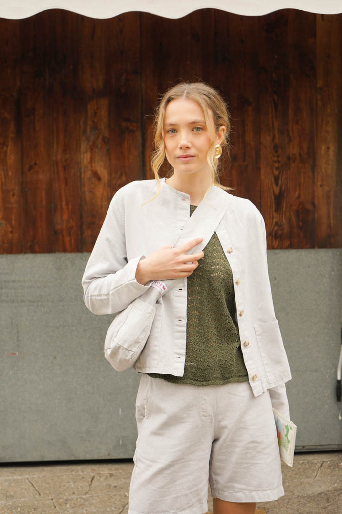 CHAQUETA LINO FLORES PERLA