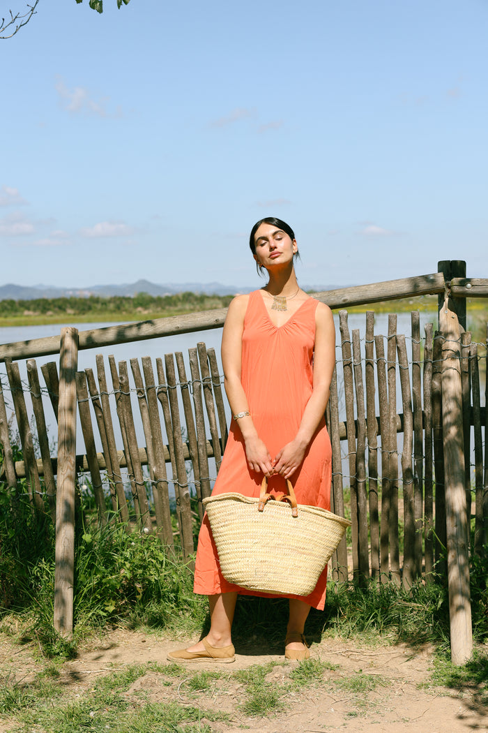VESTIDO REVERSIBLE MOOREA PAPAYA