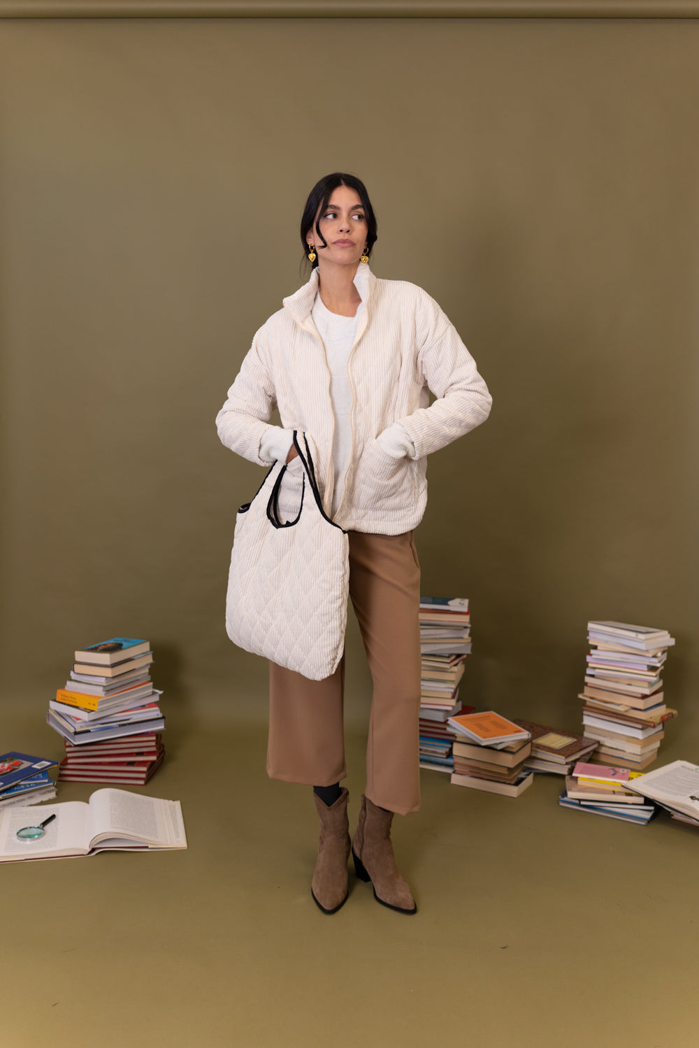 CHAQUETA PANA ACOLCHADA OVERSIZE