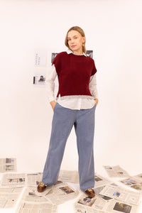 CHALECO TRICOT BICOLOR