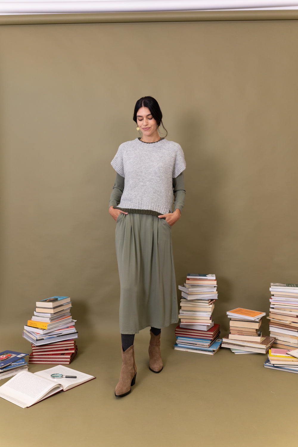 CHALECO TRICOT BICOLOR