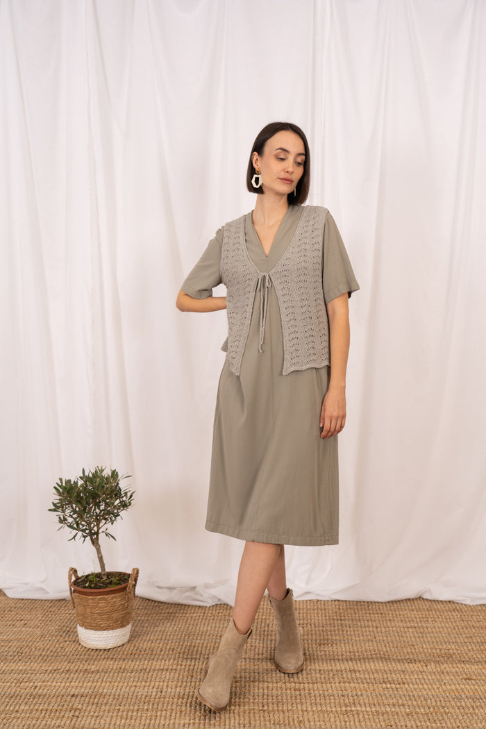 Chaleco tricot calados