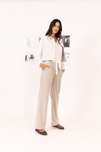 PANTALÓN ANCHO CUADROS ALGODON