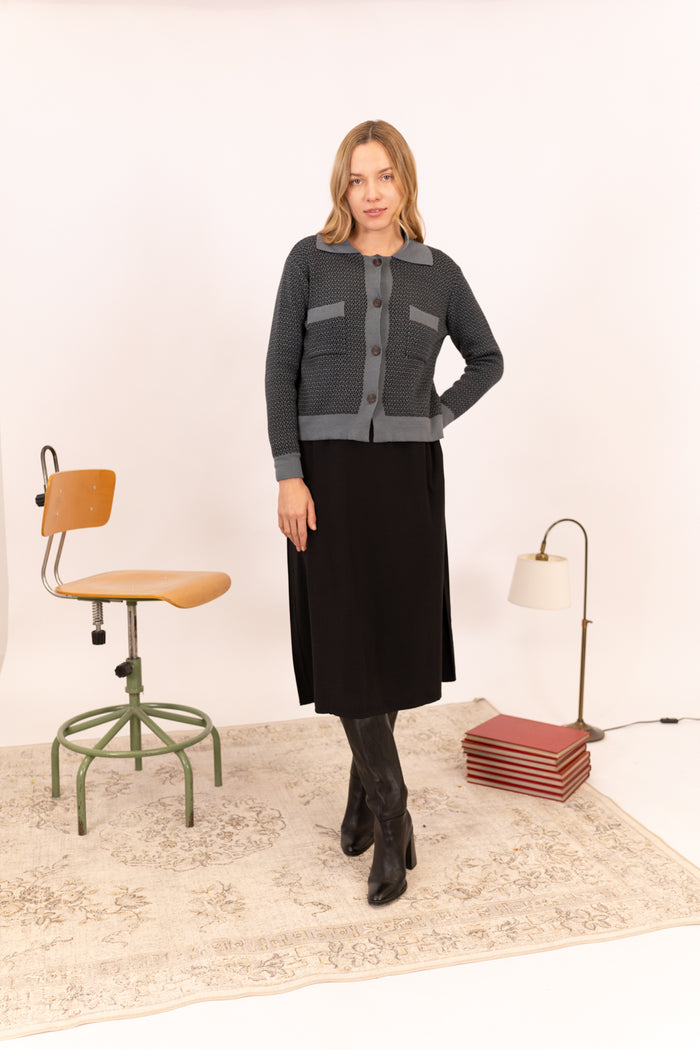CHAQUETA TRICOT JACQUARD BICOLOR