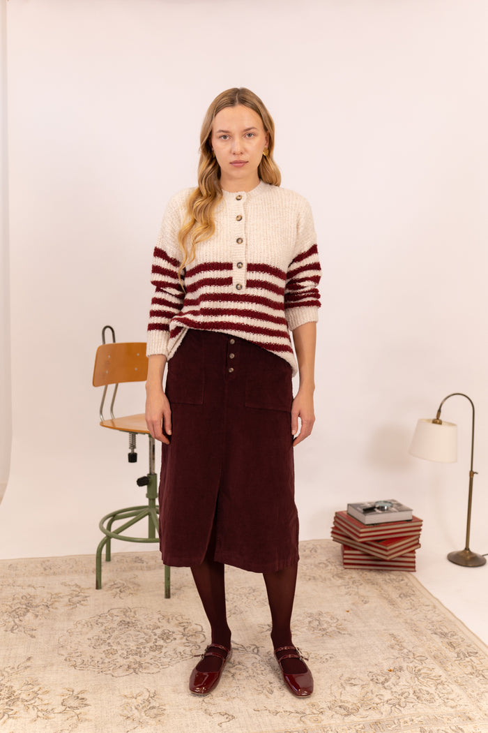 FALDA MIDI PANA BOTONES