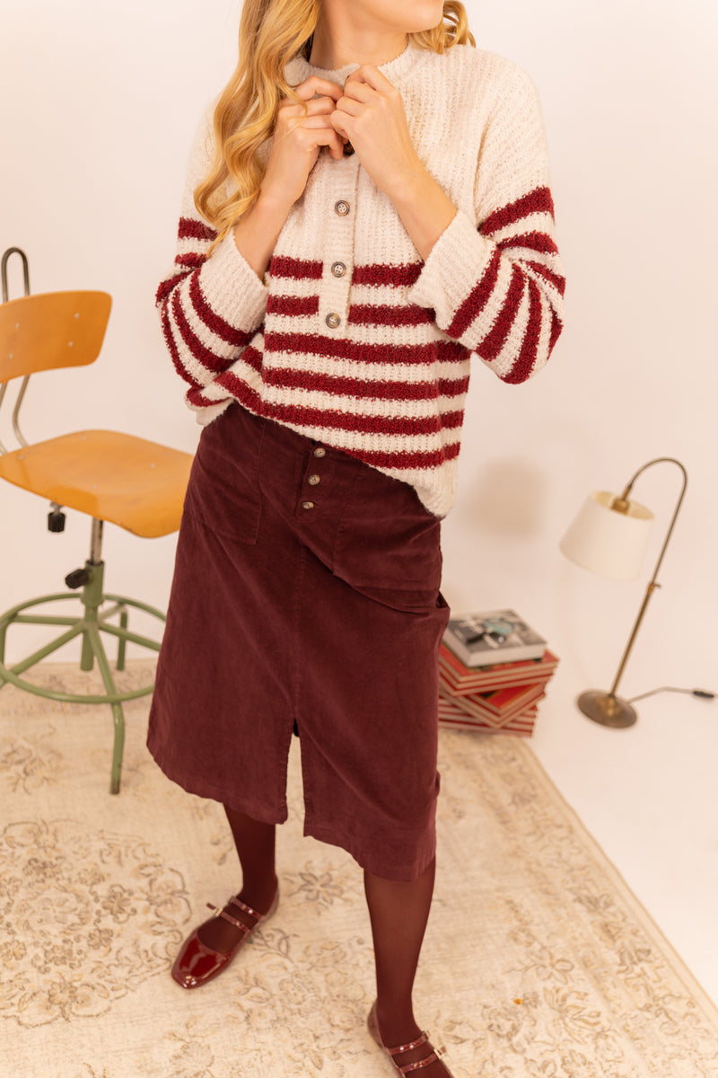 FALDA MIDI PANA BOTONES