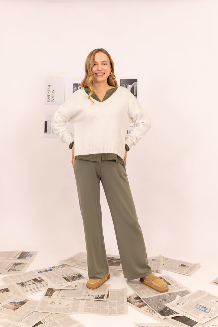 PANTALÓN FELPA RECTO CON GOMA