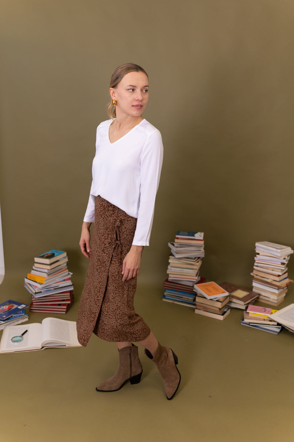 FALDA MIDI ESTAMPADA