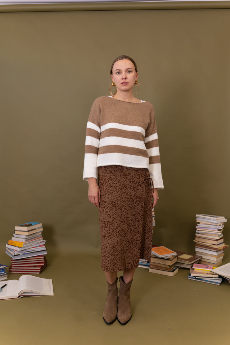 FALDA MIDI ESTAMPADA