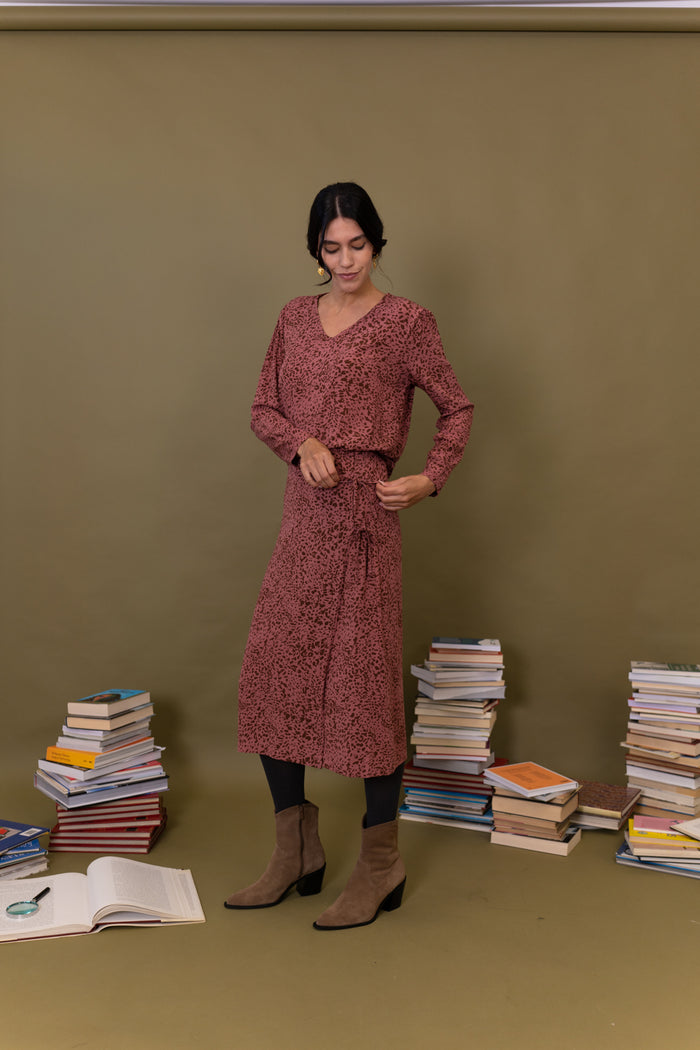FALDA MIDI ESTAMPADA