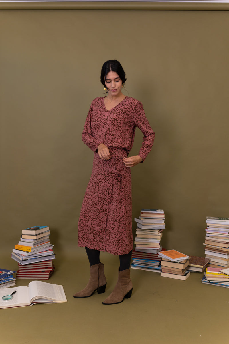 FALDA MIDI ESTAMPADA