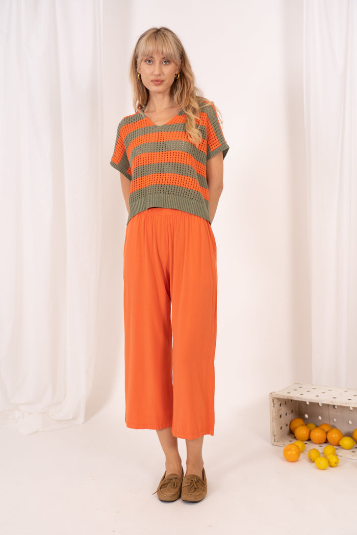 Polo tricot calado rayas