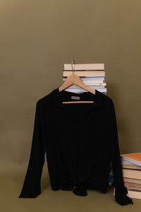BLUSA CUELLO CAMISERO CON LAZO
