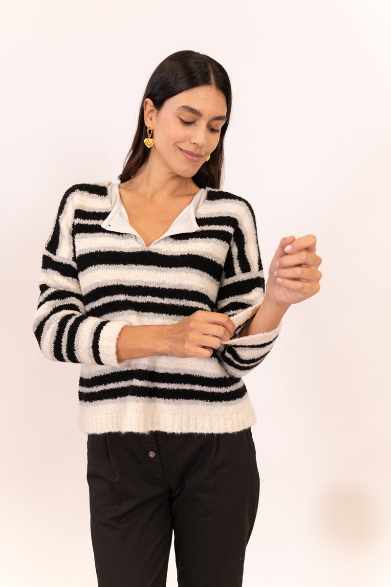JERSEY TRICOT ESCOTE PICO RAYAS