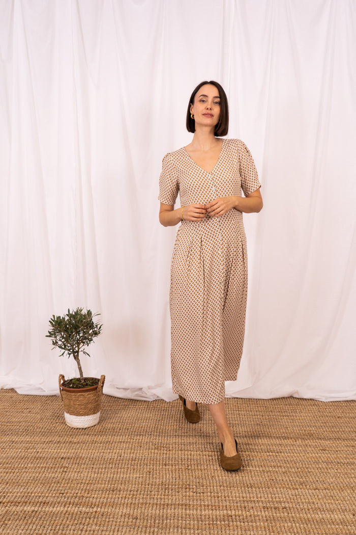 VESTIDO ESTAMPADO BOTONES