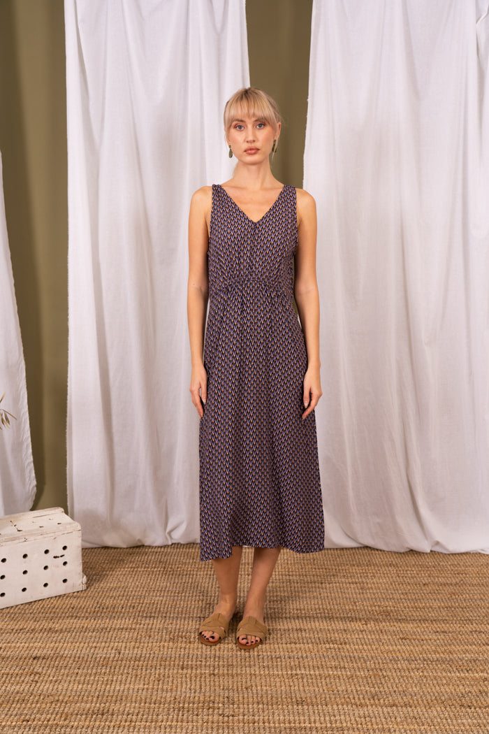 VESTIDO MIDI ESTAMPADO REVERSIBLE