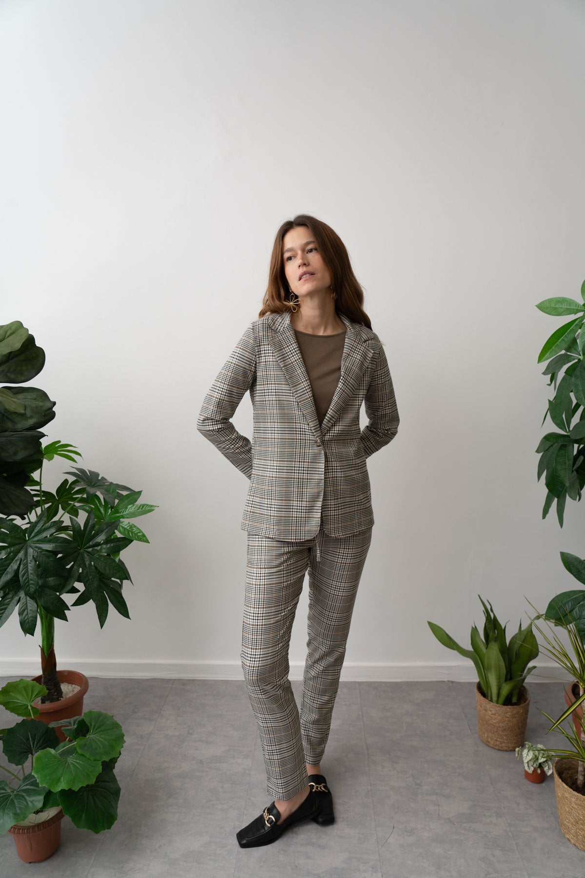 TULIP CHECK TROUSERS