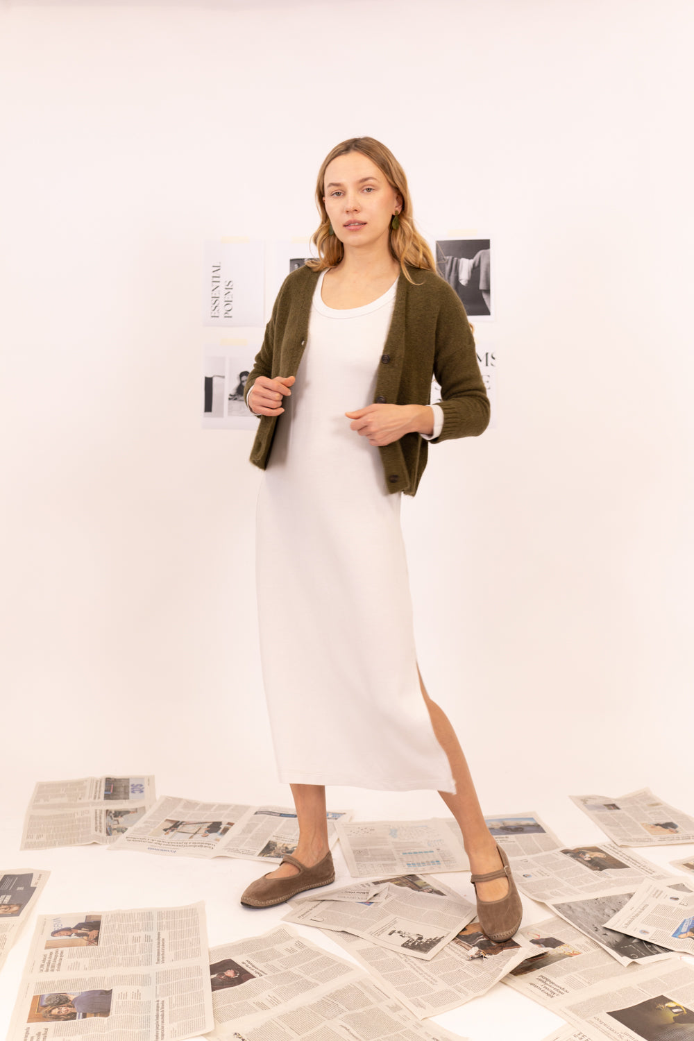 VESTIDO MIDI MANGA LARGA